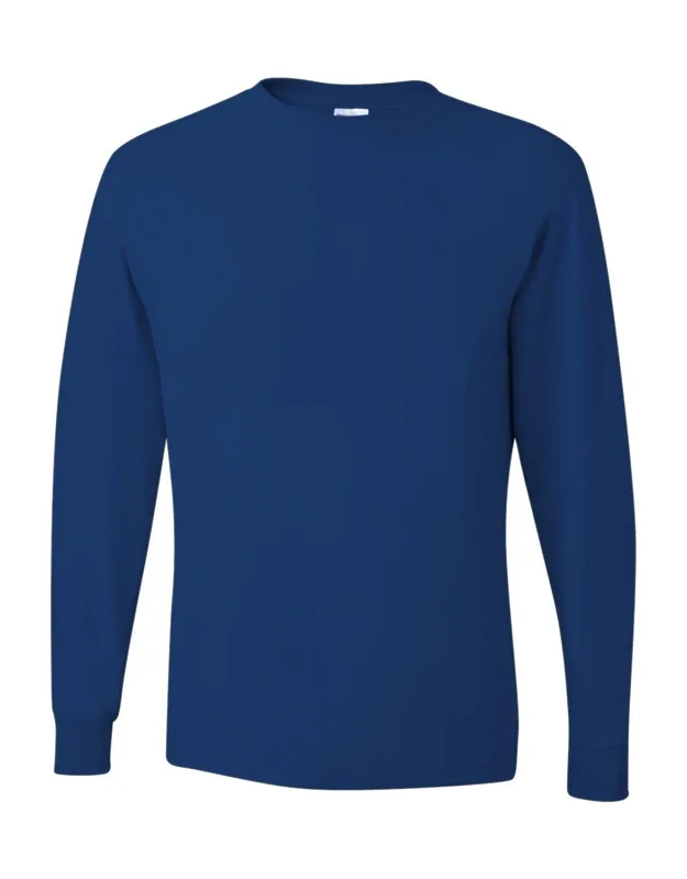 Dri-power Long Sleeve 50/50 T-shirt With Advanced Moisture-management Performance And Noticeably Softer Hand