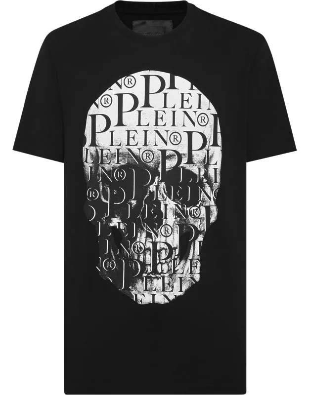 T-shirt With Round Neck And Skull Print
