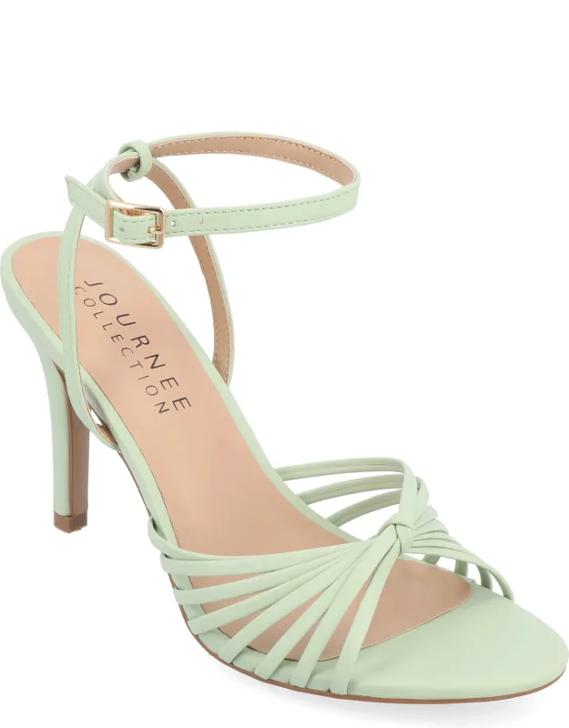 Journee Vanita Dress Sandals With Padded Footbed And Buckled Ankle Strap