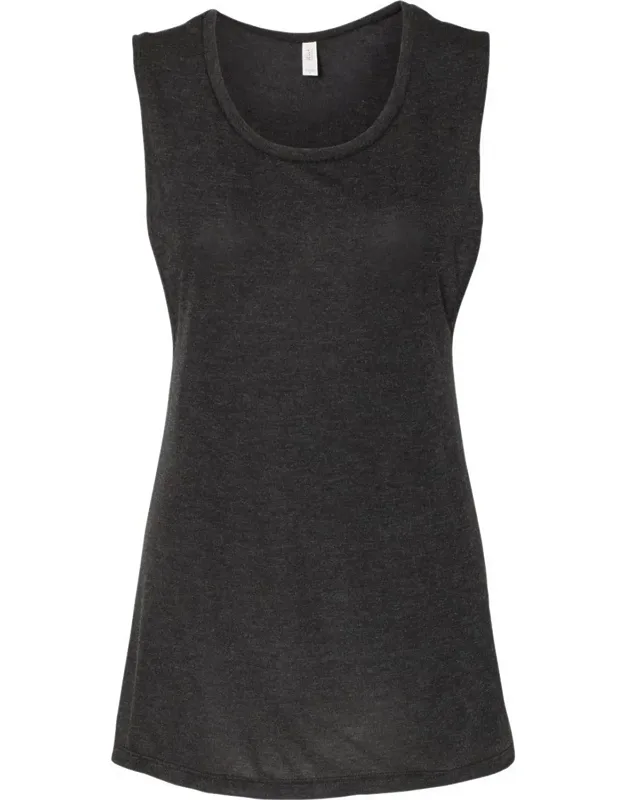 Flowy Scoop Muscle Tank With Relaxed Fit, Curved Bottom Hem
