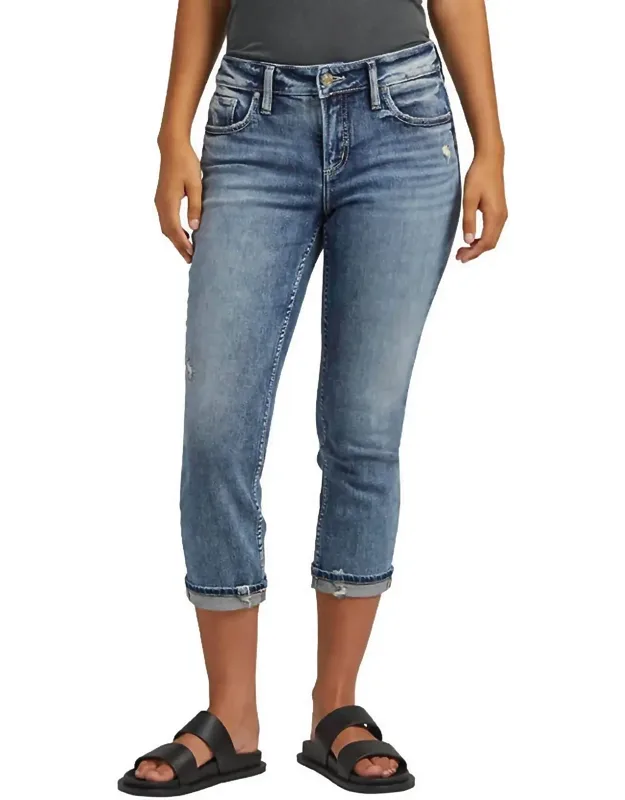 Elyse Mid Rise Capri Jeans