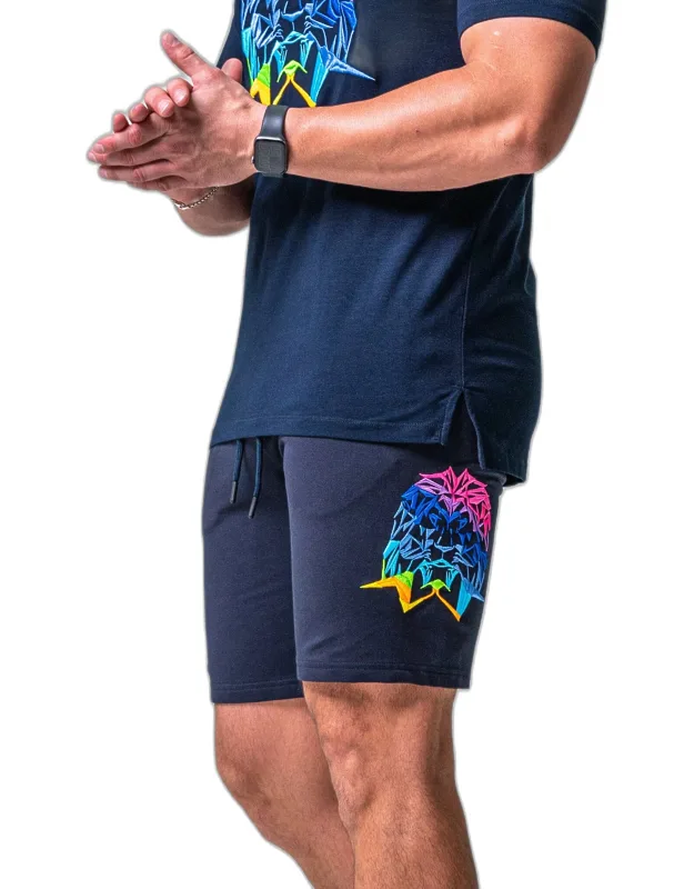 Shorts Neon With Diagonal Zippers And Luxe Cotton