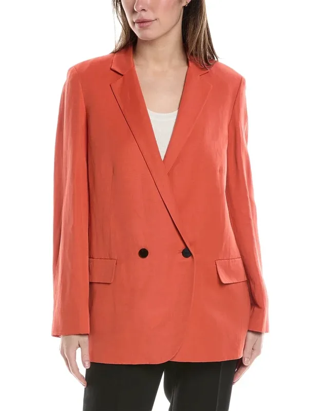 Double-breasted Linen-blend Blazer