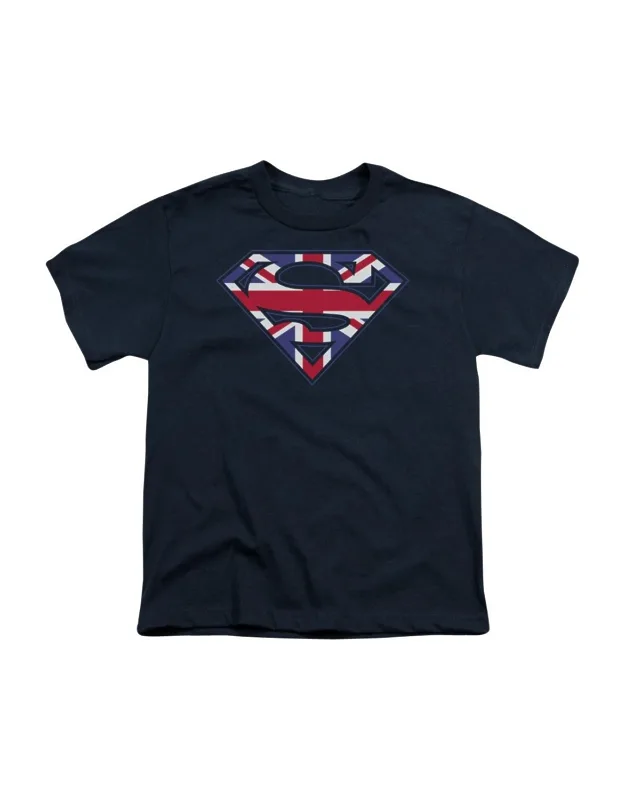 Superman Great Britian Shield Short Sleeve Tee - Stylish Everyday Wear, 100% Cotton