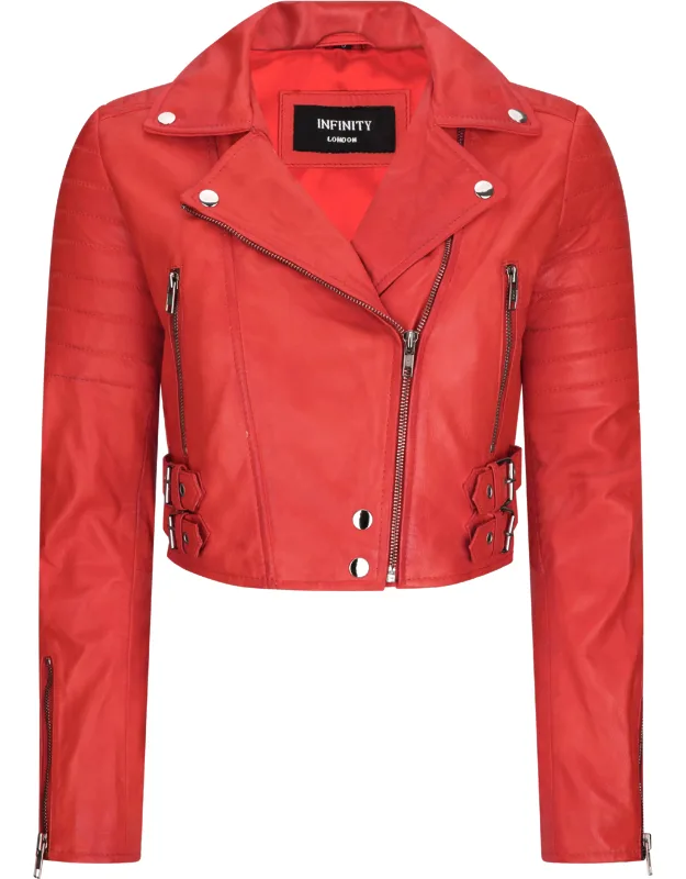 Leather Jacket Cross Zip Biker Classic