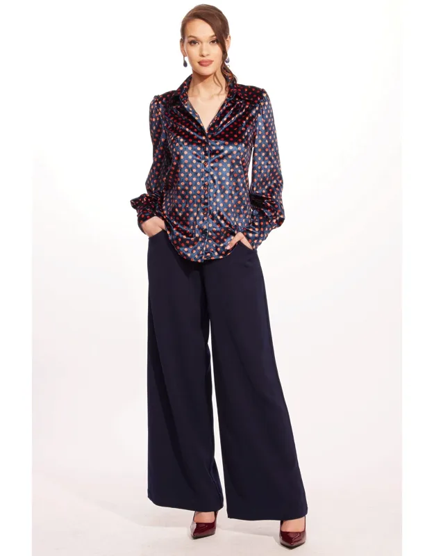 Lorca Blouse With Exaggerated Cuffs And Classic Collar