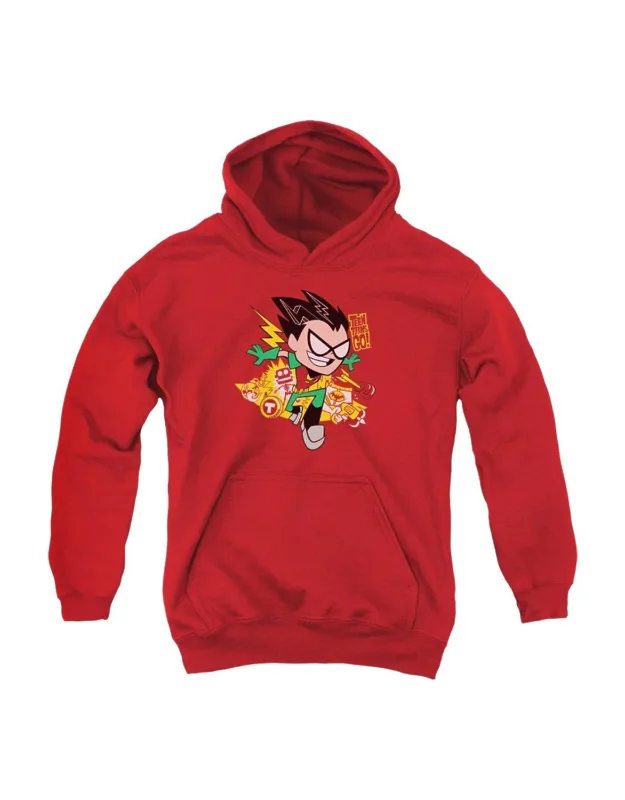 Teen Titans Go Robin Youth Pull Over Hoodie - Stylish And Great For Everyday Wear