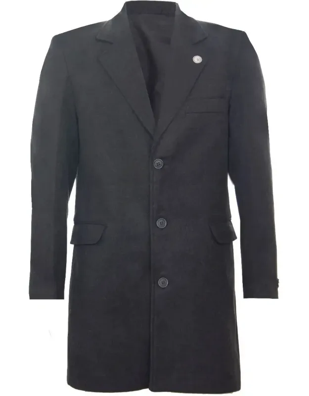 Long Wool Slim Fit Overcoat