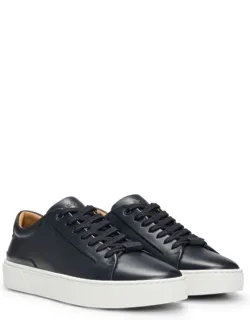 Leather Low-top Trainers With Branded Lace Loop