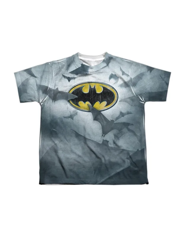 _batman Bats Logo Short Sleeve Poly Crew Tee / T-shirt_