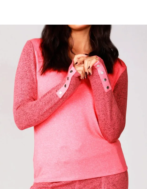 Snap Sleeve V-neck Pullover - Timeless Sweater, Works Season After Season