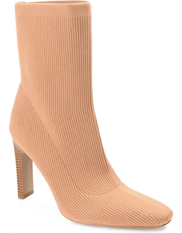 Elissa Bootie With Lofty Stacked Heel And Chic Square-toe