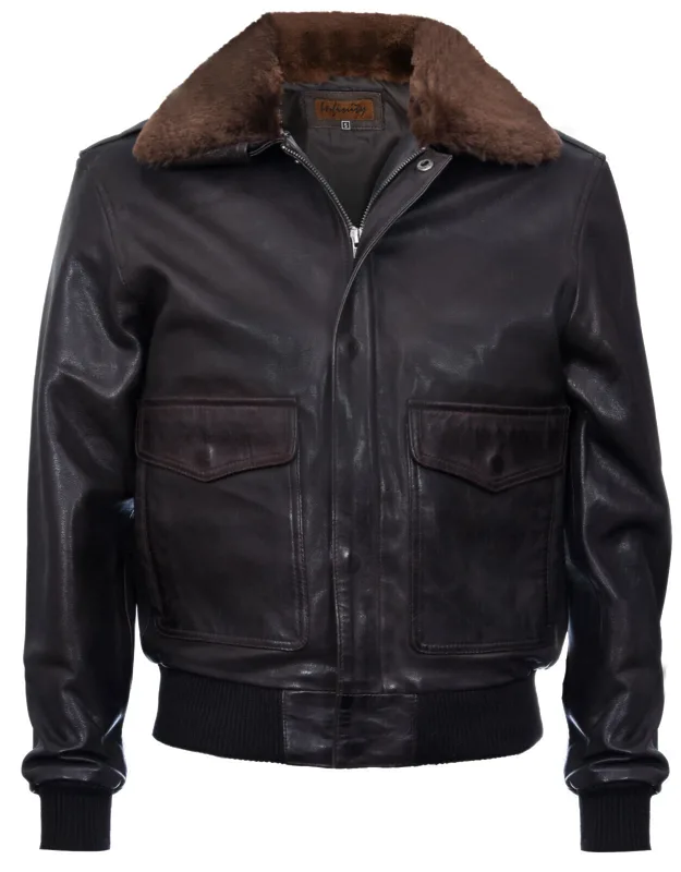 Aviator Leather Bomber Jacket