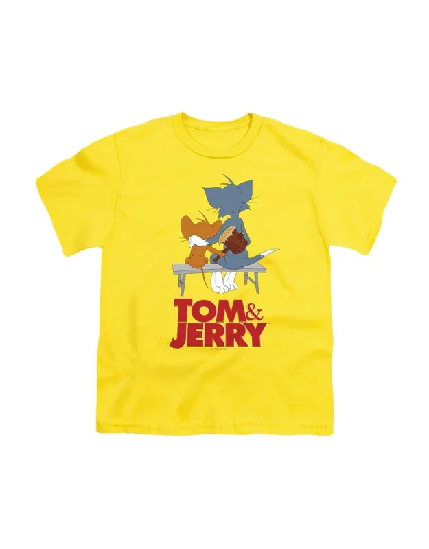 Tom And Jerry Movie Park Bench Short Sleeve Tee - Stylish For Everyday Wear, 100% Cotton