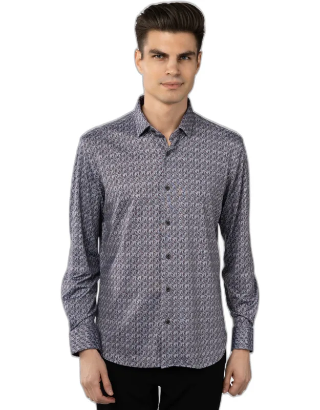 Slashes With Paisley Shirt - Modern Fit, Easy Care