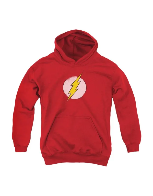 Dc Comics Flash Rough Logo Youth Pull Over Hoodie - Stylish And Great For Everyday Wear