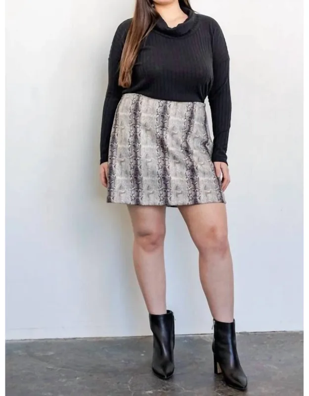 Snake Print Skirt