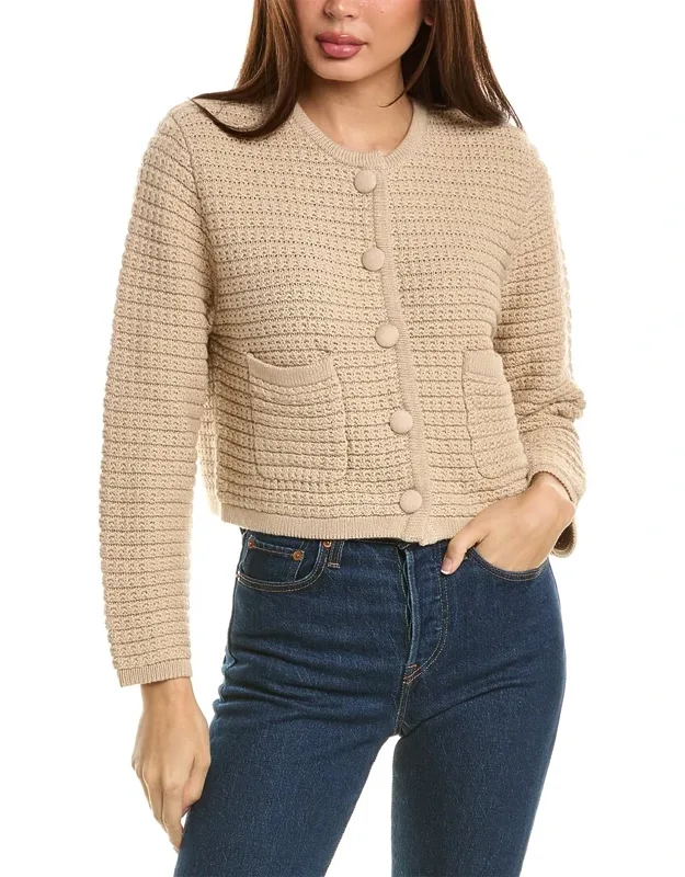 Chunky Textured Button Cashmere-blend Cardigan