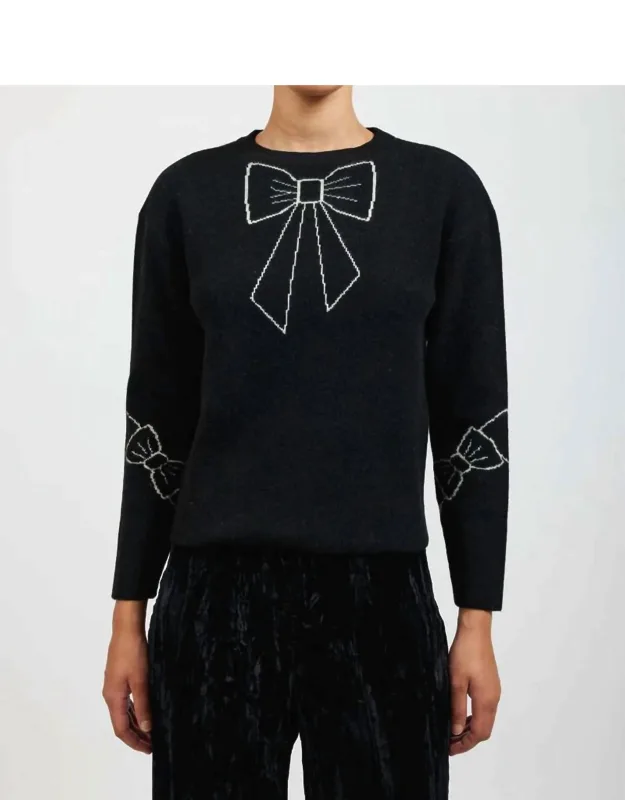Bow Jacquard Sweater