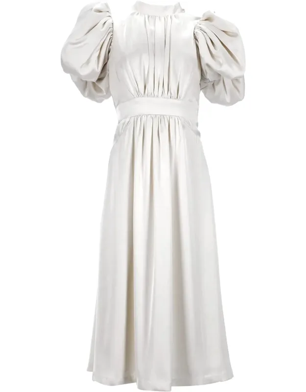 Noon Puffy-sleeved Midi Dress