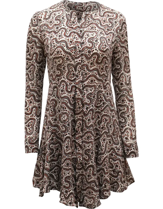 Paisley Print Mini Dress