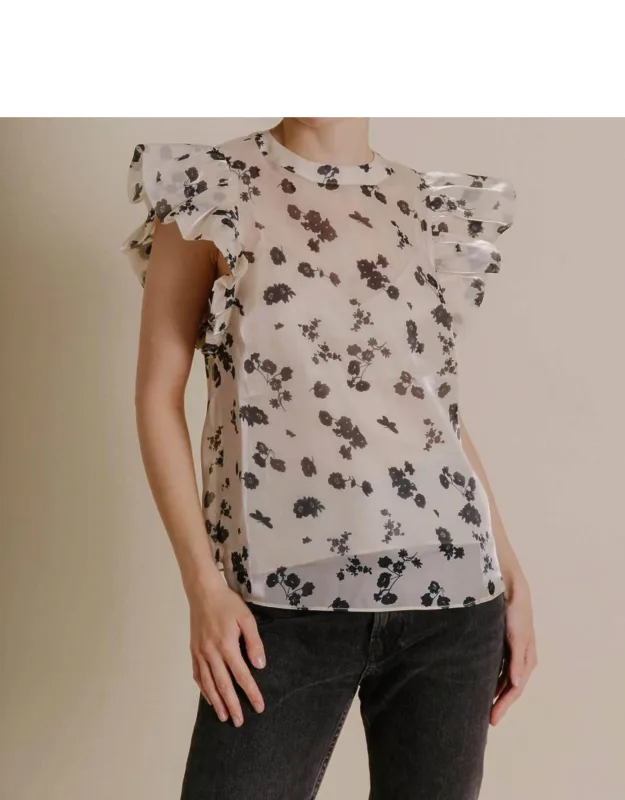 Floral Organza Top With Cami