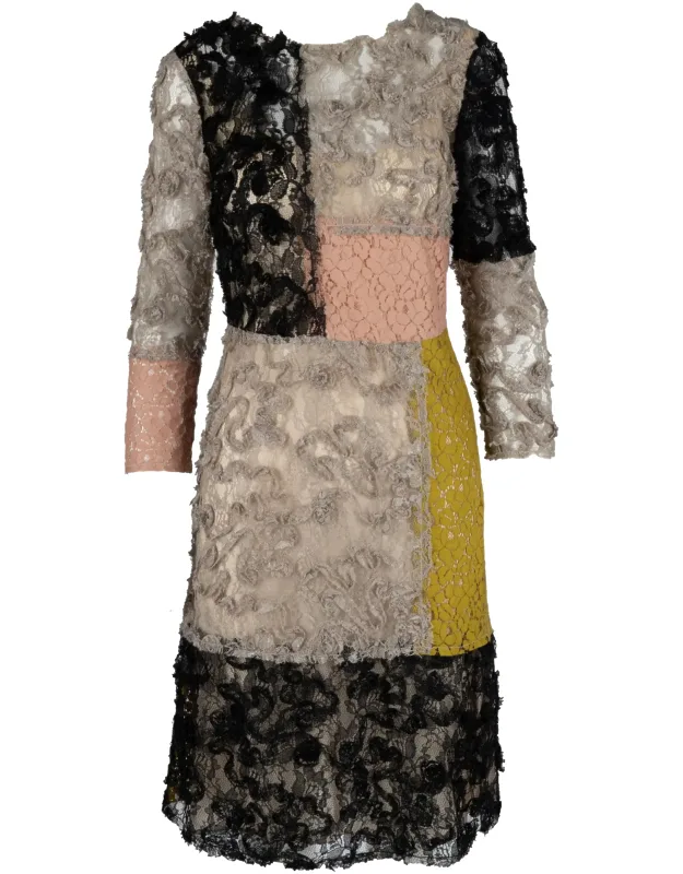 Colorblock Lace Dress