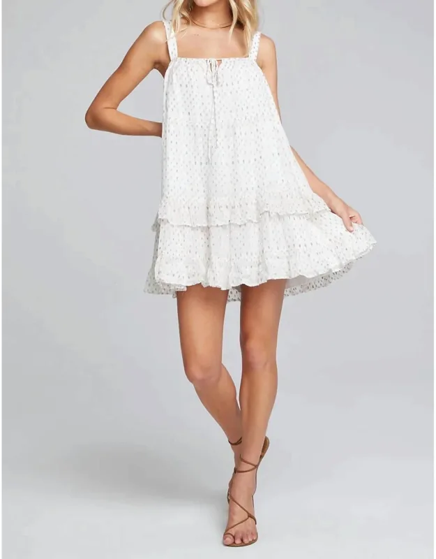 Clarice Mini Dress With Tie Front And Tiered Ruffle Layer