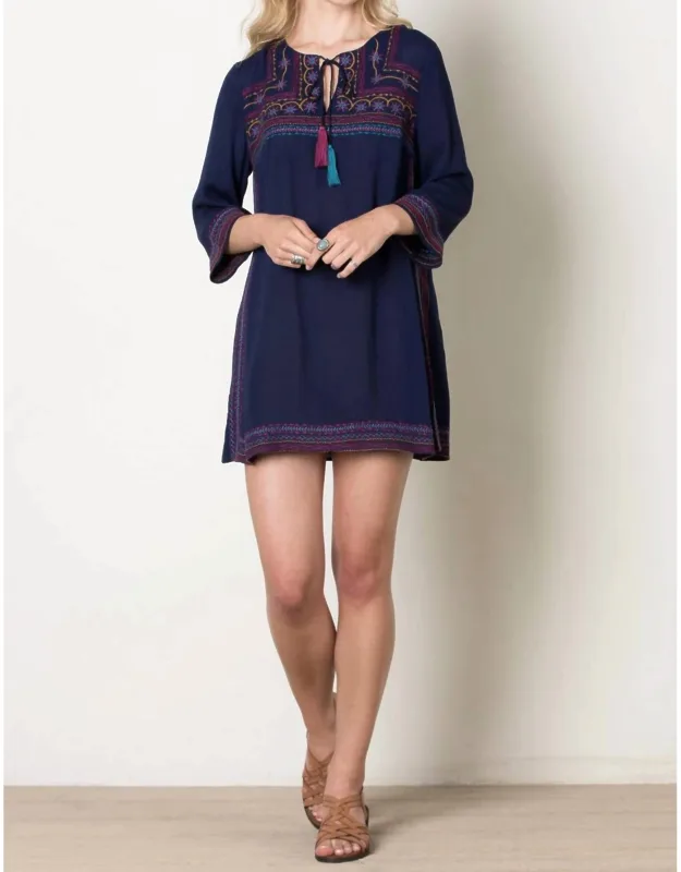 Embroidered Shift Dress