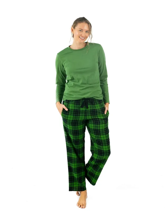 Christmas Cotton Top Flannel Pant Pajama Plaid