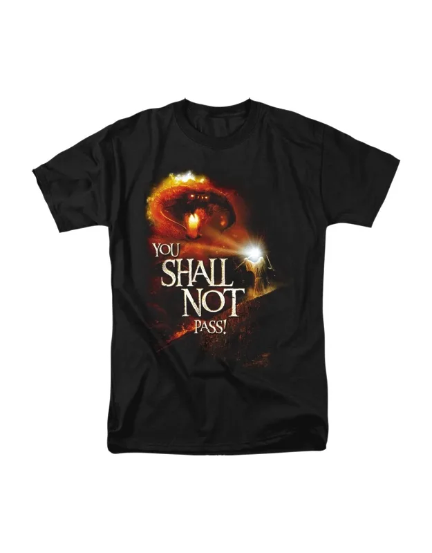 Lord Of The Rings You Shall Not Pass Short Sleeve Adult Tee / T-shirt 100% Cotton