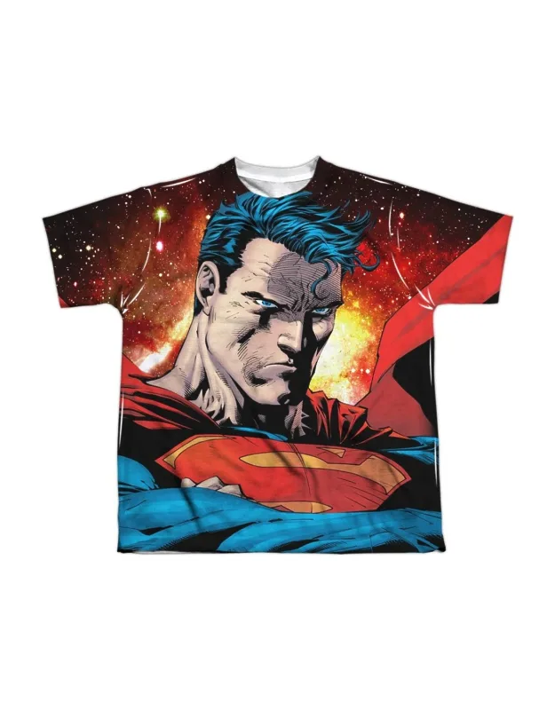 Superman Determination Short Sleeve Poly Crew Tee - Stylish For Everyday Wear, 100% Officially Licensed