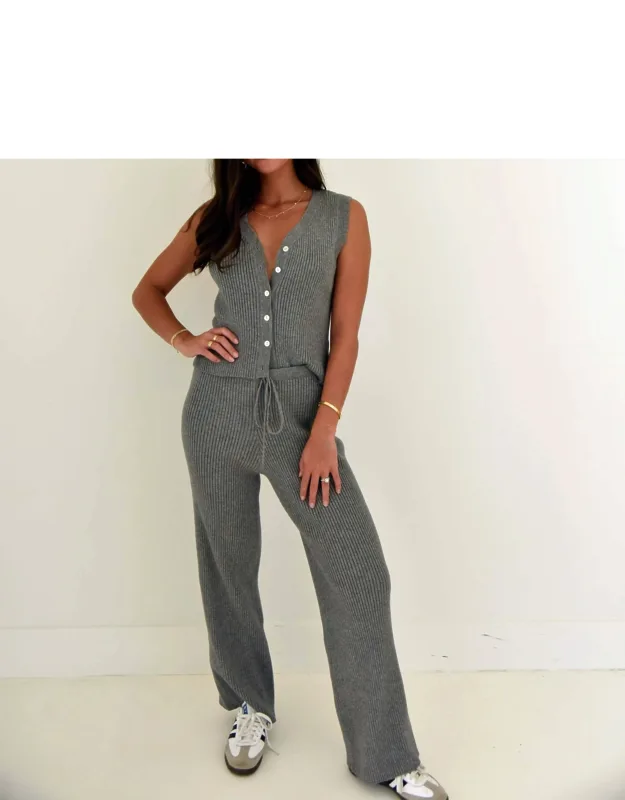 Ribbed Knitted Sweater Pants