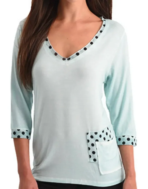 Polkadot V-neck Top