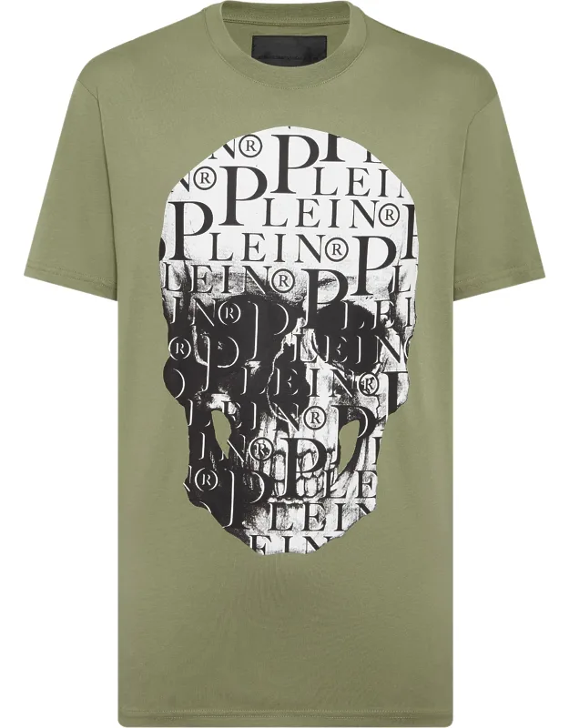 T-shirt With Round Neck And Skull Print
