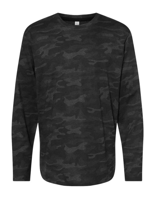 Fine Jersey Long Sleeve Tee - Combed Ringspun Cotton, Droptail With Side Vent