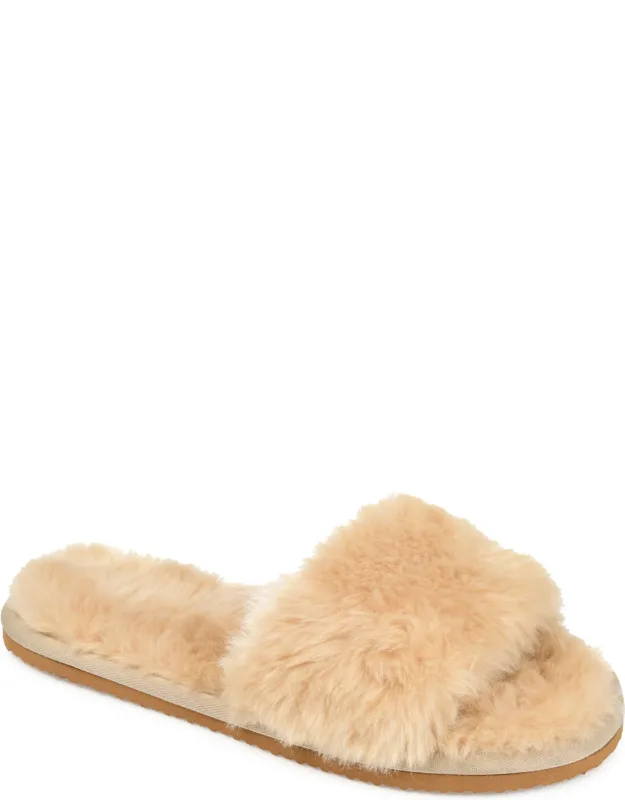 Dawn Slipper With Plush Slide-on Design And Dreamy Cushioned Footbed