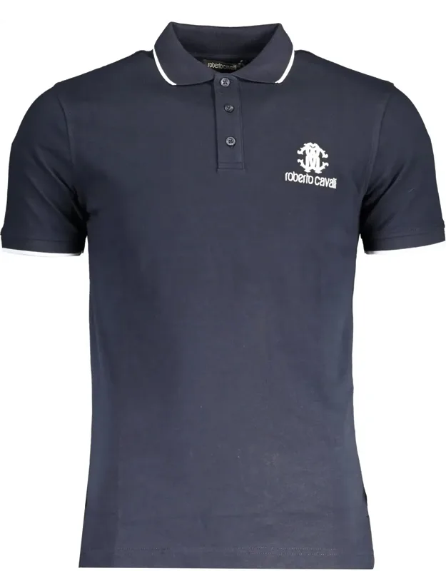 Short Sleeve Cotton Polo T-shirt With White Logo