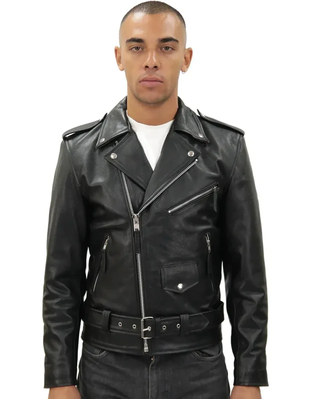Fringe Hide Leather Biker Jacket