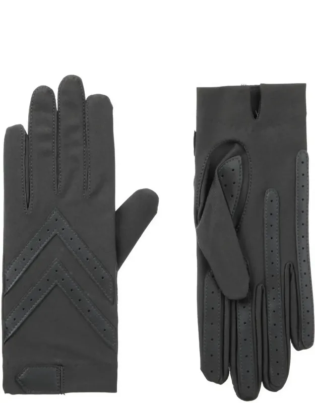 Shortie Touchscreen Gloves With Chevron Detailing