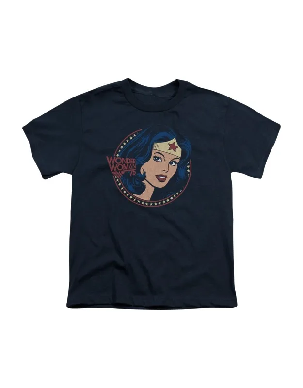 Dc Comics Wonder Woman75 Starburst Portrait Short Sleeve Tee - Stylish For Everyday Wear, 100% Cotton
