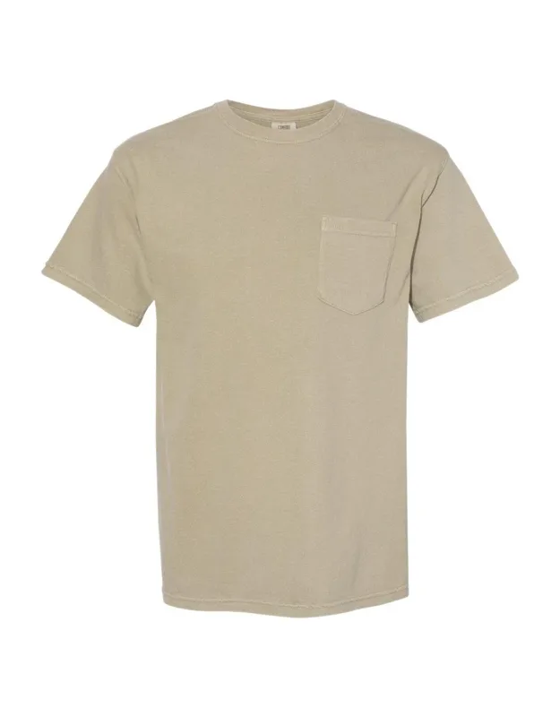 Heavyweight Pocket T-shirt - Garment-dyed Soft Fabric, Relaxed Fit