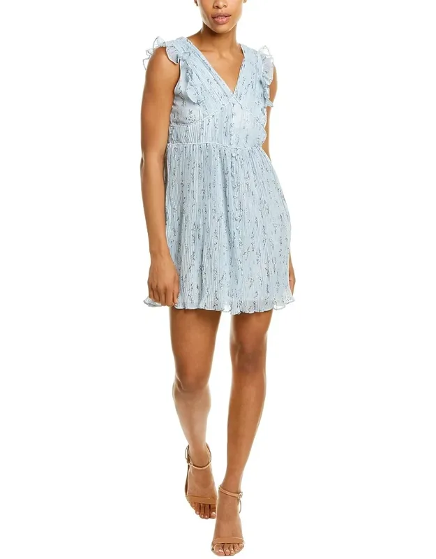 V-neck Floral Printed Mini Dress
