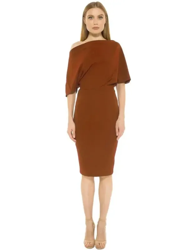 Olivia Dress - Off-the-shoulder Silhouette, Concealed Side Zip Closure