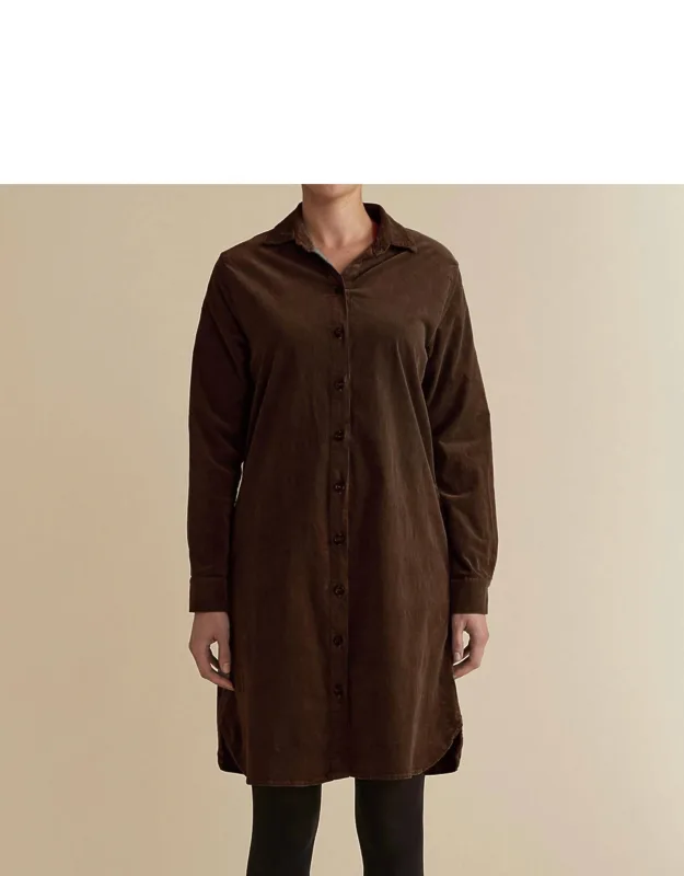 Mini Cord Shirt Dress