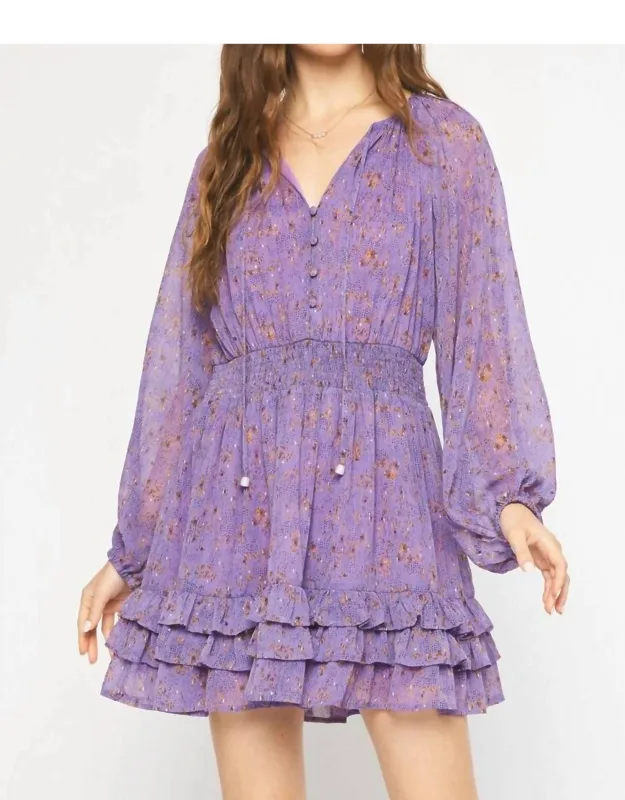 Smocked Long Sleeve Dress