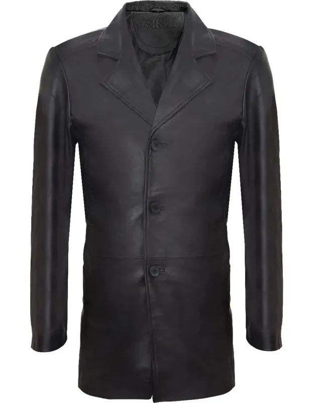 3/4 Leather Cromby Coat
