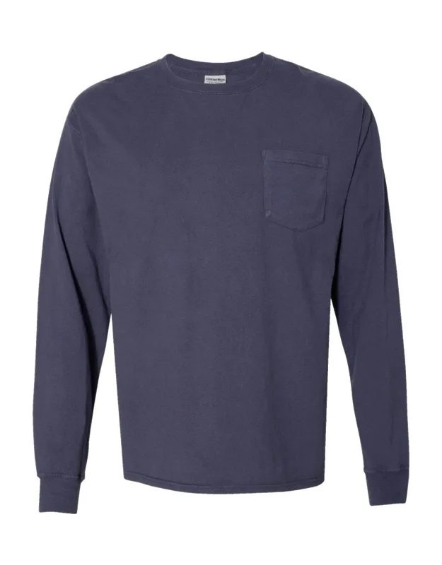 Comfortwash Long Sleeve T-shirt With A Pocket, 100% Ringspun Cotton