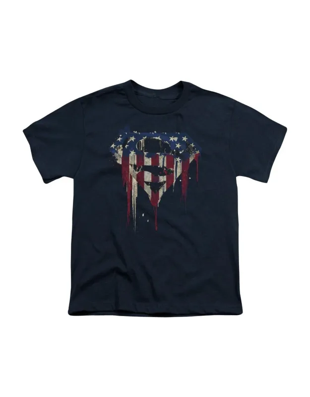 Superman Bleeding Shield Short Sleeve Tee - Stylish For Everyday Wear