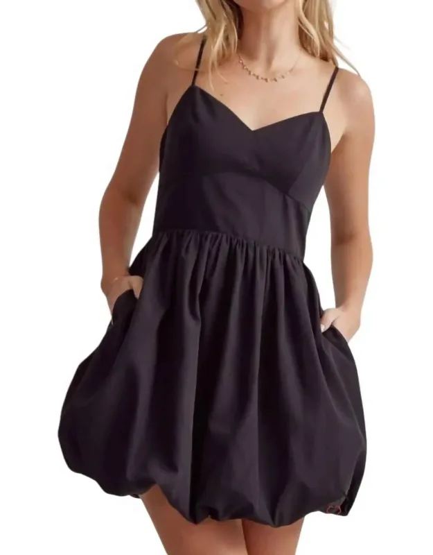 Spaghetti Strap Bubble Mini Dress